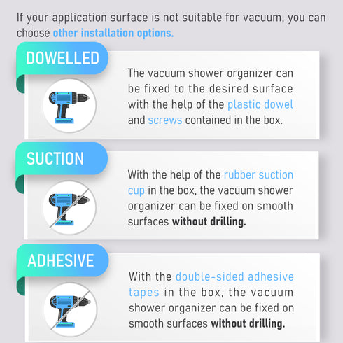 Shower Organizer with Vacuum Suction Cups